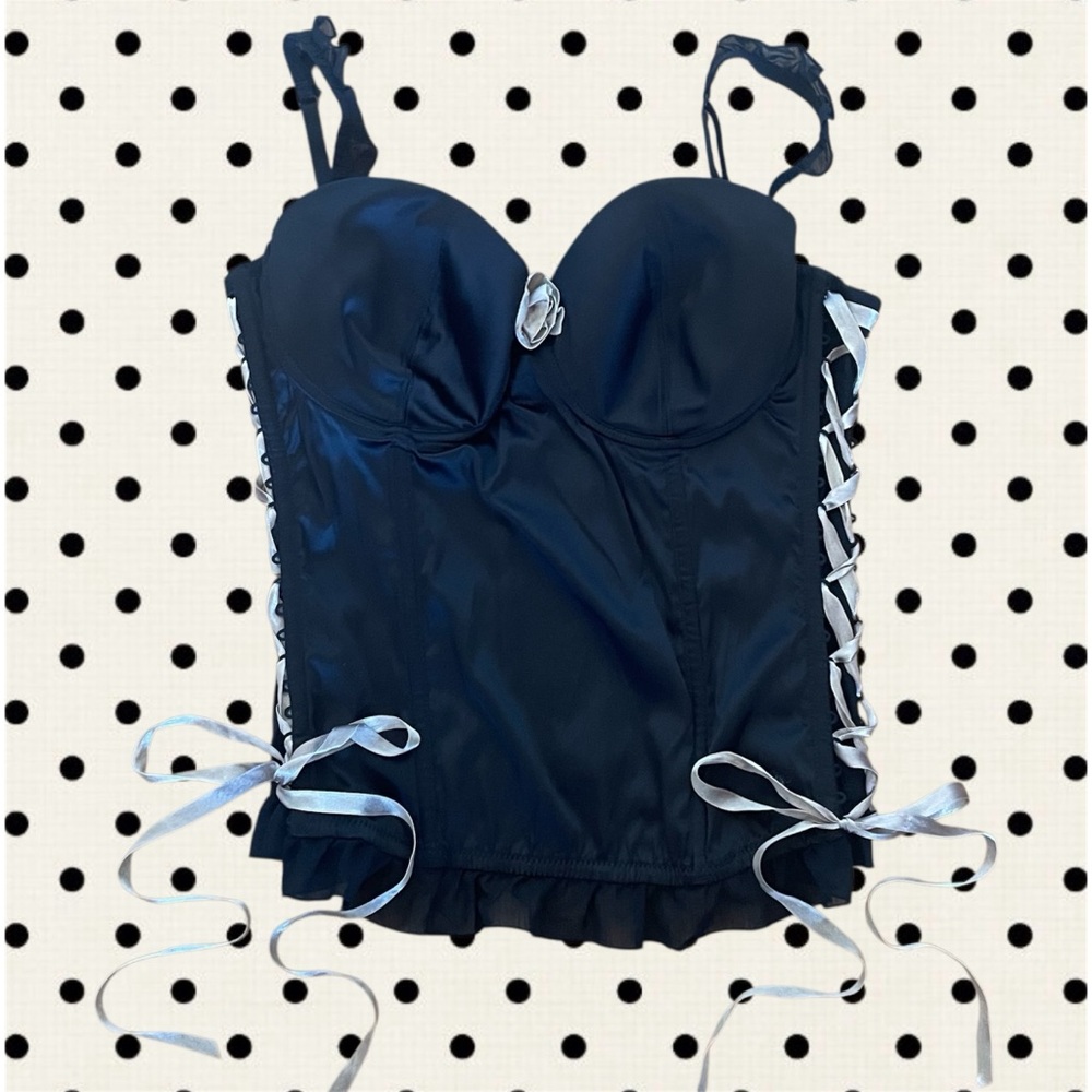 Elegant Black Satin Lingerie Set